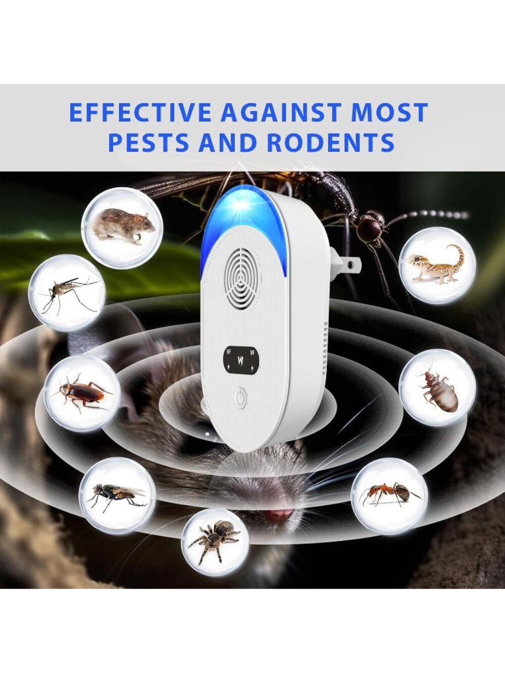Upgraded Version Ultrasonic Pest & Insect Repeller, Ultrasonic Repellent Ro - Picture 3 of 7